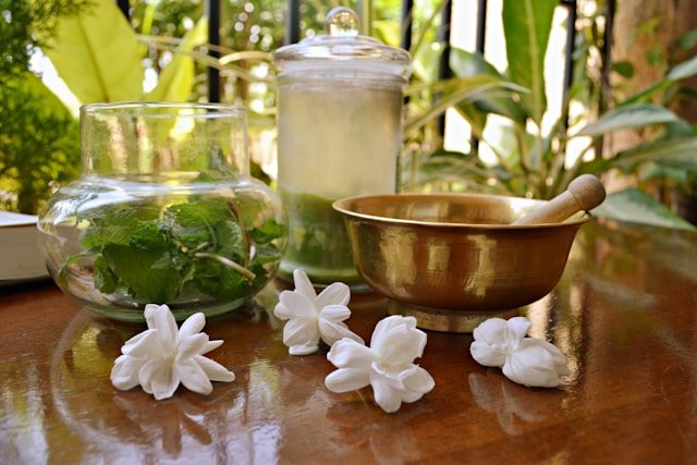 authentic herbalist's workspace